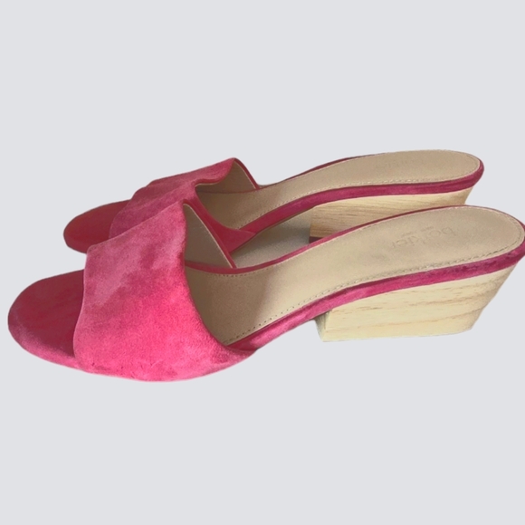 Botkier New York Suede Carlie Mule Slide Heeled Sandal Pink Size 7.5 - Picture 2 of 3
